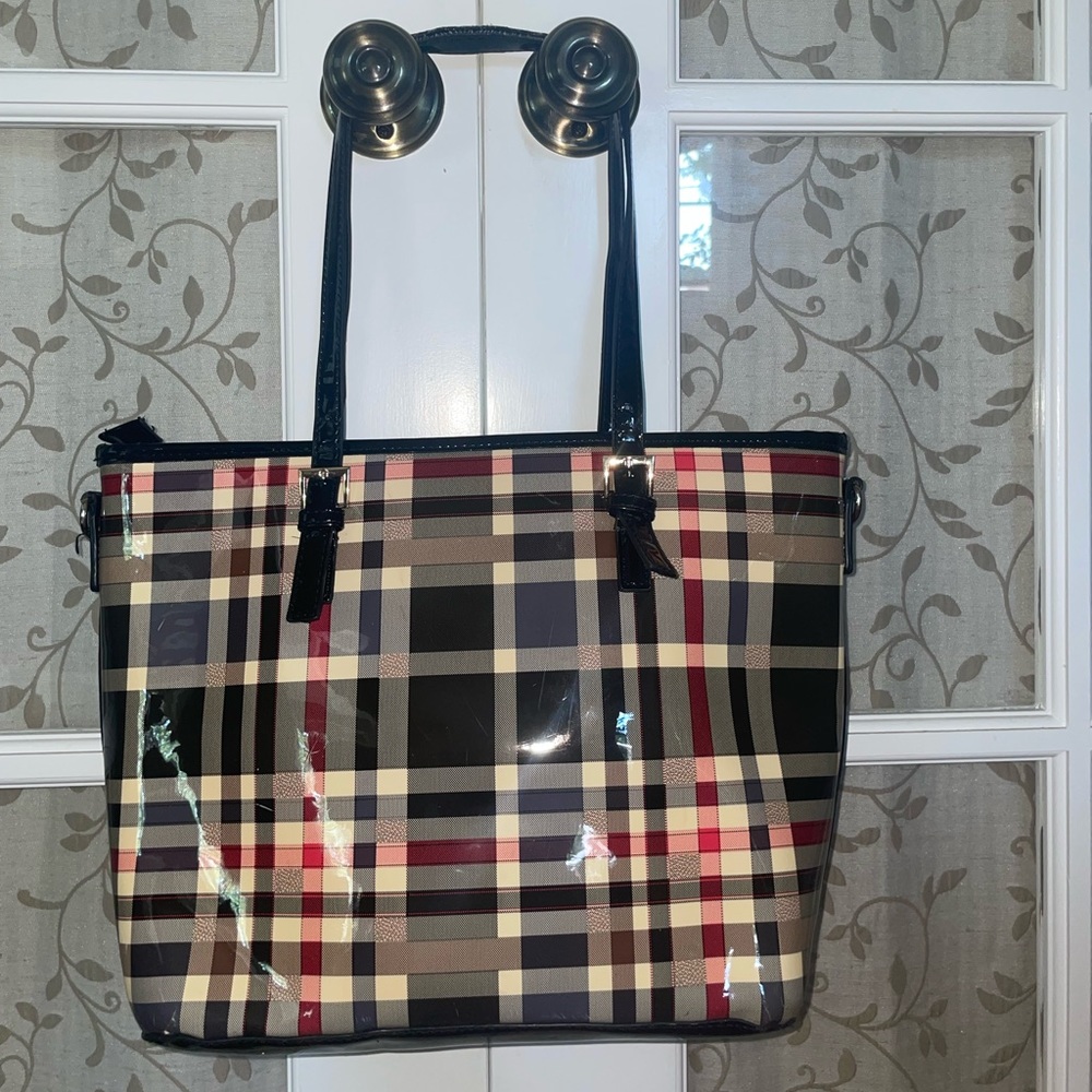 Red, Black, and Tan Purse